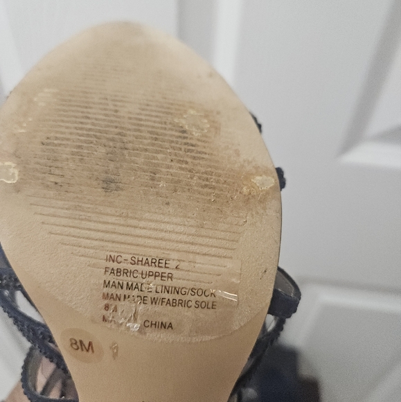 INC embellished dressy suede high heel sandals. Blue.Size 8 - Picture 6 of 6